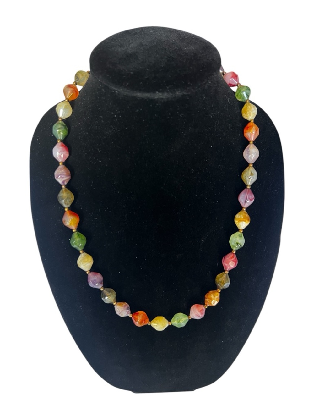 Multicolor Faceted Bead Necklace for Women - Vibrant Color Accent